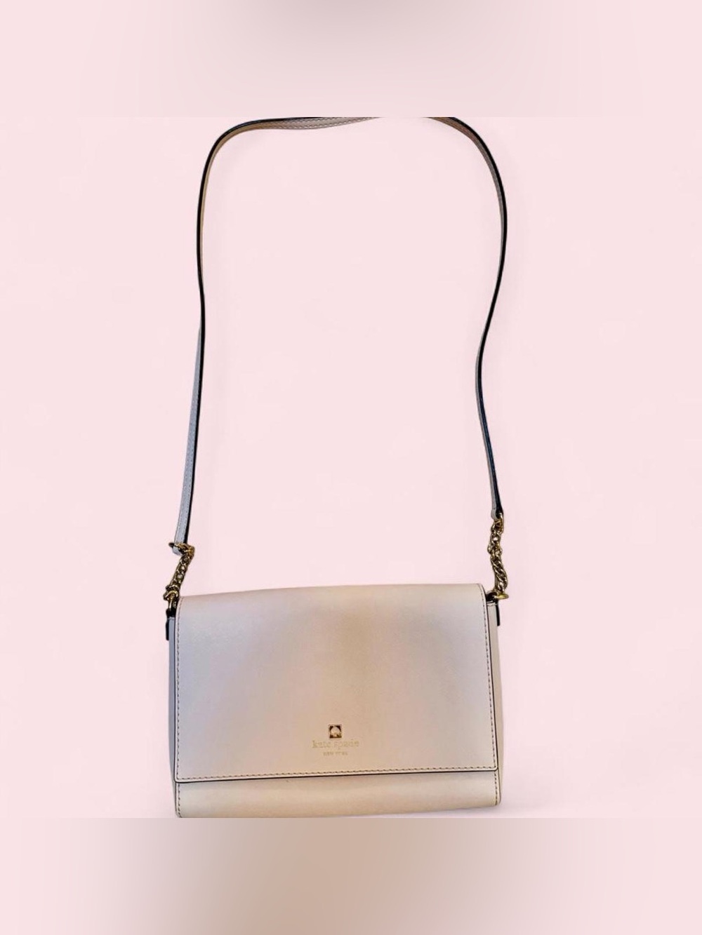 kate spade light pink Leather Crossbody with Gold Hardware